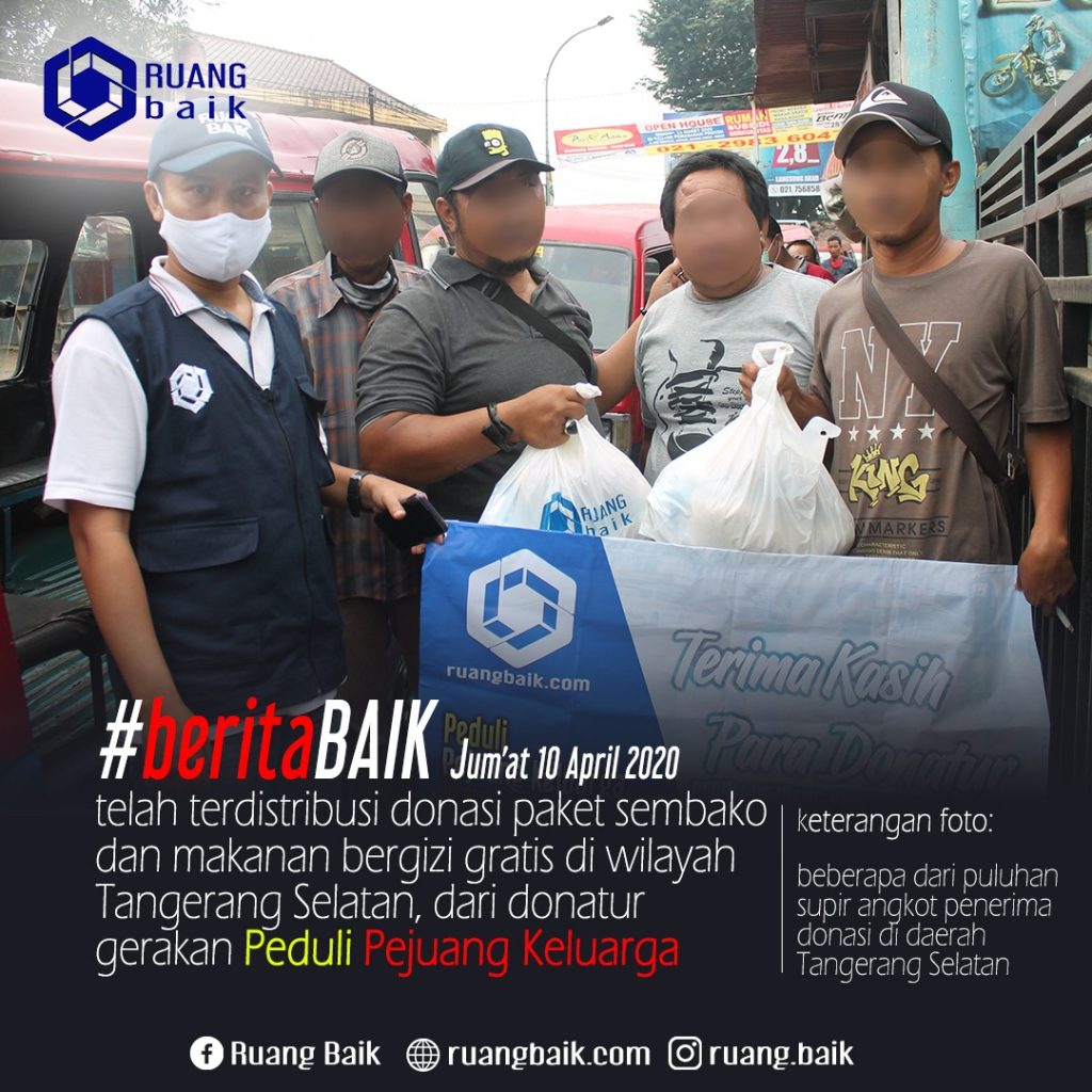 Lagi, Ruang Baik Bagikan 170 Paket Sembako & 500 Box Makanan Siap Santap