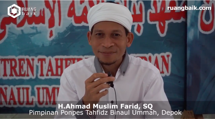 Pimpinan Ponpes Tahfidz Binaul Ummah Depok Doakan Donatur Ruang Baik