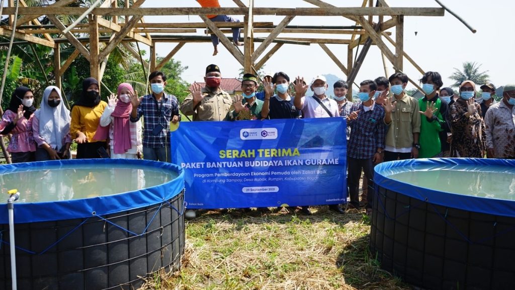 Peringati Hari Tani Nasional, Zakat Baik Berdayakan Pemuda Desa Rabak Dengan Budidaya Ikan Gurame
