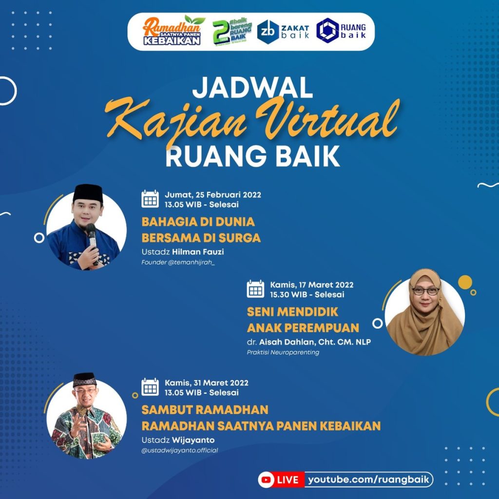 Sambut Milad ke 2, Ruang Baik maraton kajian Online bersama Ustadz Nasional