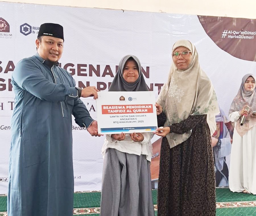 Ruang Baik Sambut Santri Angkatan 6 RTQ KHairukum dan Serahkan Beasiswa Pendidikan Tahfizh Al Quran Yatim Dhuafa